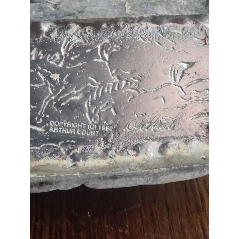 Vtg Arthur Court Cast Aluminum Wild Horses napkin holder 1990